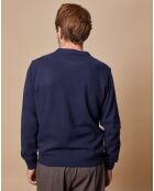 Pull 100% Cachemire 4 fils Harry col rond bleu marine