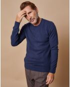 Pull 100% Cachemire Lucas col rond bleu marine