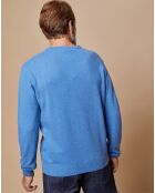 Pull 100% Cachemire 4 fils  Antoine col V bleu