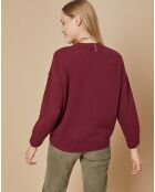 Pull 100% Cachemire 4 fils Ophélie col rond bordeaux