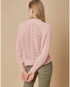 Pull en Mohair & Laine mélangés Paola col rond vieux rose