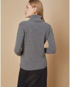 Pull 100% Cachemire 4 fils Audrey col roulé anthracite