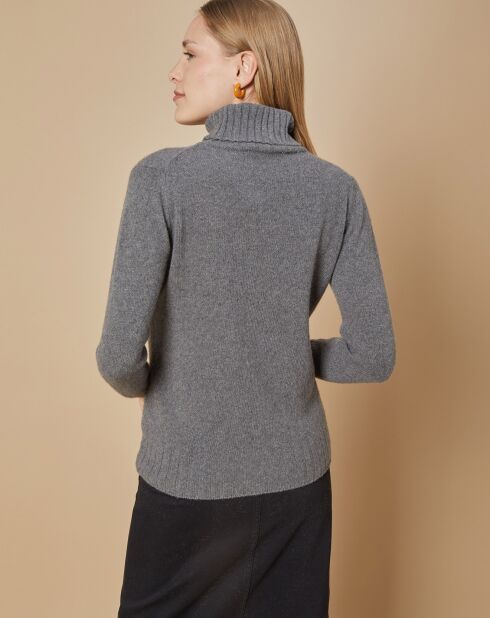 Pull 100% Cachemire 4 fils Audrey col roulé anthracite