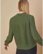 Pull en Mohair & Laine mélangés Paola col rond kaki