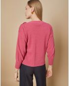 Pull 100% Cachemire 4 fils Jane col bateau fuchsia