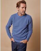 Pull en Laine & Cachemire Georges col rond bleu denim