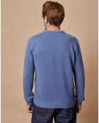 Pull en Laine & Cachemire Georges col rond bleu denim