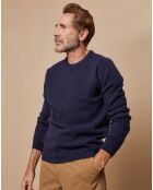 Pull en Laine & Cachemire Georges col rond bleu marine