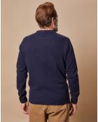 Pull en Laine & Cachemire Georges col rond bleu marine