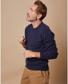 Pull en Laine & Cachemire Georges col rond bleu marine