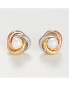 April Pearl dreifarbige Goldohrringe