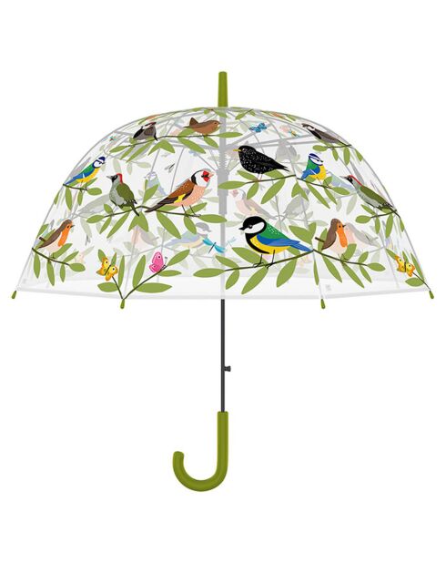 Parapluie transparent cloche - Ouverture automatique - Oiseaux multicolore