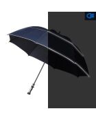 Parapluie tempête aérodynamique et réfléchissant - résiste au vent de 100km/h navy blue