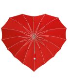 Parapluie Falconetti droit avec bandoulière - toile en forme de coeur rouge