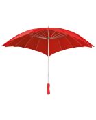 Parapluie Falconetti droit avec bandoulière - toile en forme de coeur rouge