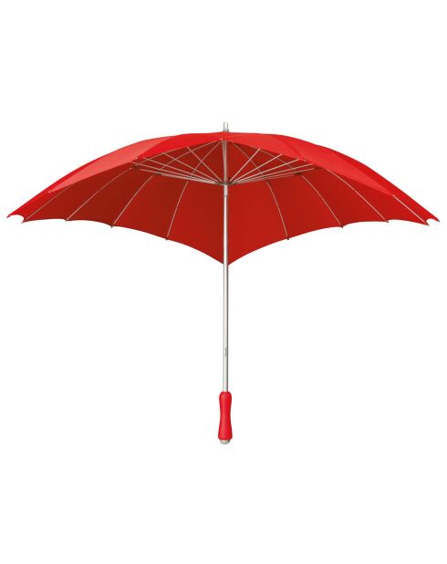 Parapluie Falconetti droit avec bandoulière - toile en forme de coeur rouge