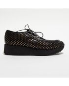 Derbies en Cuir Vizir noir/doré - Talon 4.5 cm