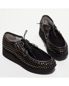 Derbies en Cuir Vizir noir/doré - Talon 4.5 cm