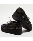 Derbies en Cuir Vizir noir/doré - Talon 4.5 cm