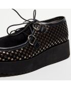 Derbies en Cuir Vizir noir/doré - Talon 4.5 cm