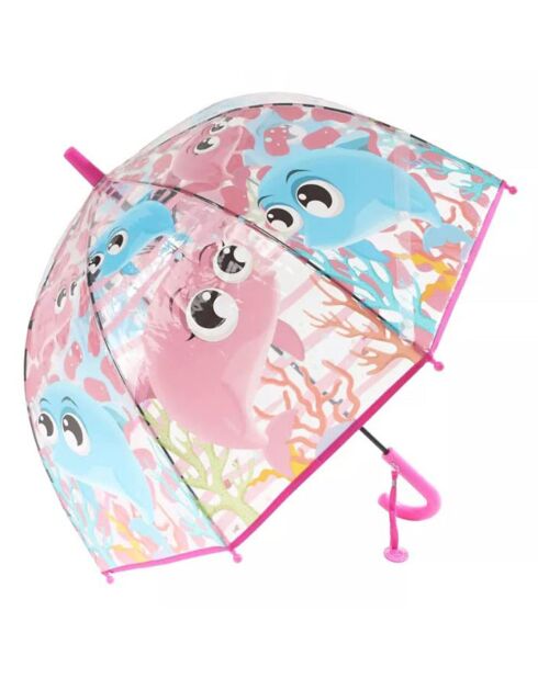 Parapluie enfant ouverture automatique Dauphins rose/bleu