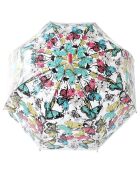 Parapluie droit cloche - Design papillon avec poignée rouge transparent