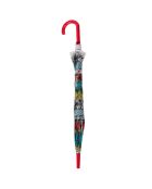 Parapluie droit cloche - Design papillon avec poignée rouge transparent