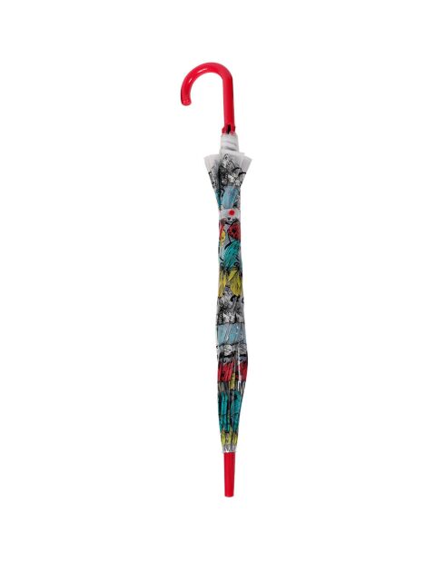 Parapluie droit cloche - Design papillon avec poignée rouge transparent
