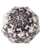Parapluie droit cloche - Design papillon avec poignée marron transparent