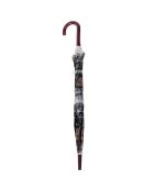Parapluie droit cloche - Design papillon avec poignée marron transparent
