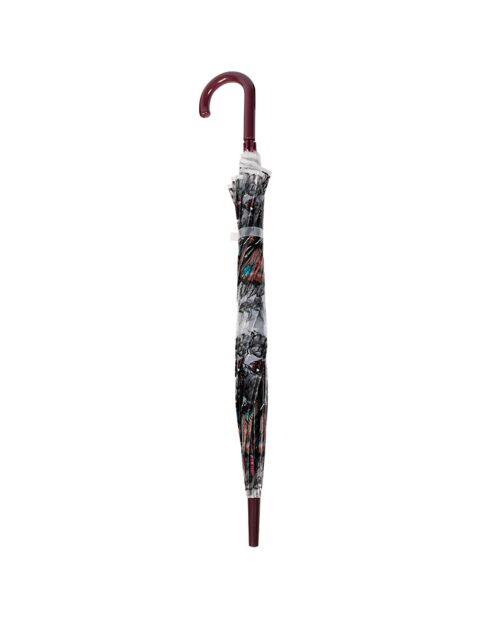Parapluie droit cloche - Design papillon avec poignée marron transparent