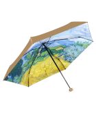 Parapluie pliant - léger - exterieur en or avec toile paysage, avec sac assorti multicolore
