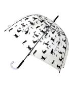 Parapluie droit cloche transparent - Chats noirs transparent