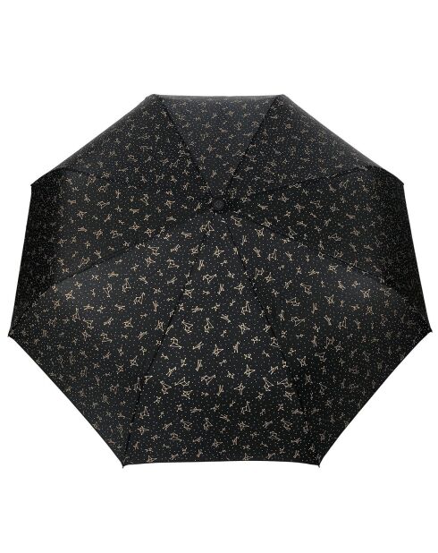 Parapluie pliant automatique - Léger et compact - Constellations dorées noir