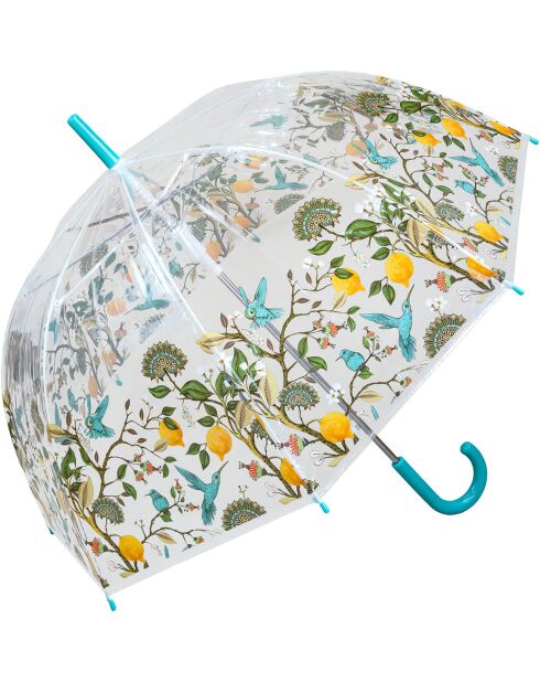 Parapluie transparent cloche - avec bordure citrons transparent