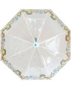 Parapluie transparent cloche - avec bordure citrons transparent