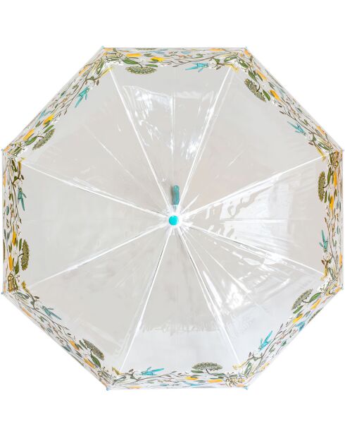 Parapluie transparent cloche - avec bordure citrons transparent