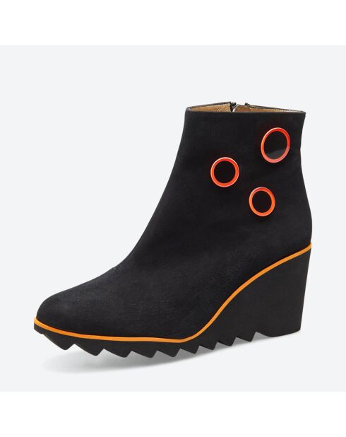 Bottines en Cuir Vado noires - Talon 6.5 cm