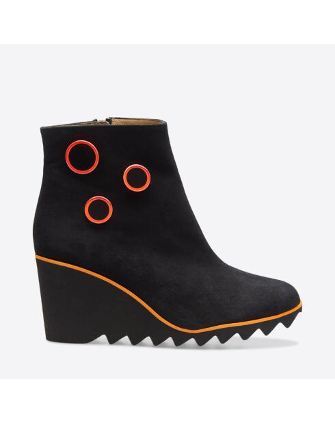 Bottines en Cuir Vado noires - Talon 6.5 cm