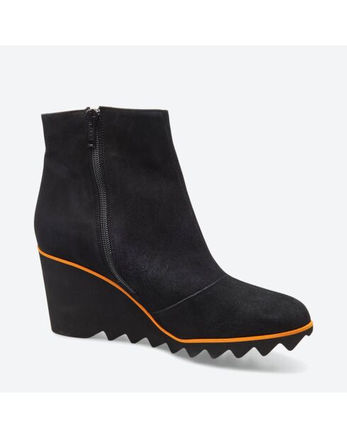 Bottines en Cuir Vado noires - Talon 6.5 cm