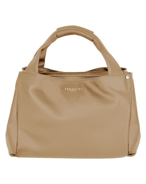 Sac à main en Cuir Naturel camel - 39x21x26 cm