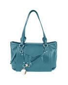 Azuurblauwe Cult leren schoudertas - 35x23x14 cm