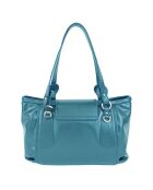 Azuurblauwe Cult leren schoudertas - 35x23x14 cm