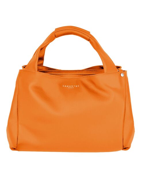 Sac à main en Cuir Naturel orange - 39x21x26 cm