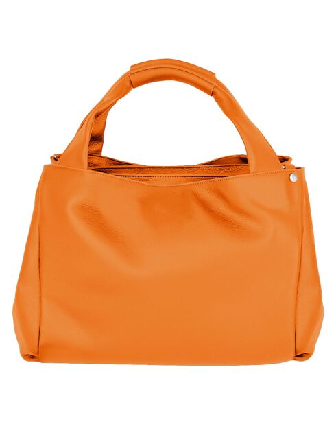 Sac à main en Cuir Naturel orange - 39x21x26 cm