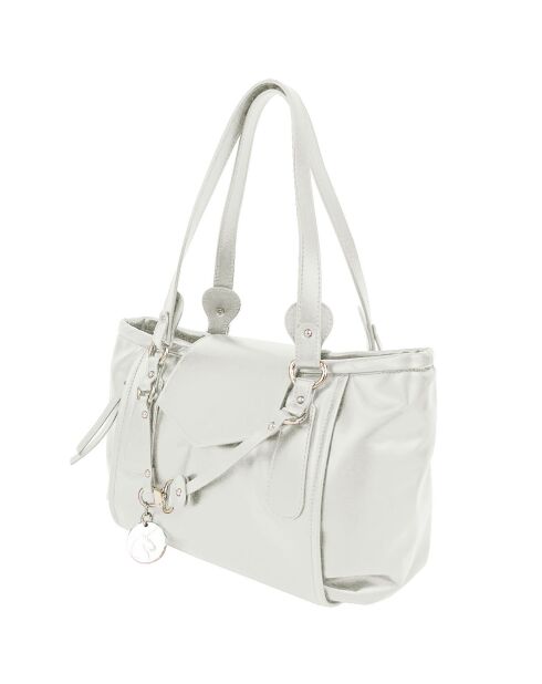 Sac porté épaule en Cuir Cult blanc - 35x23x14 cm
