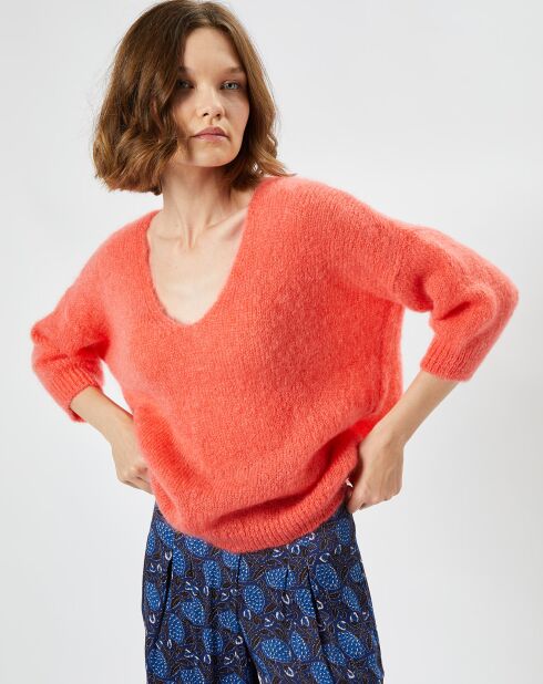 Pull en Mohair mélangé Lerecif flamingo