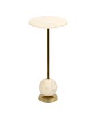 Table d'appoint Salo laiton/marbre - D.25x54 cm