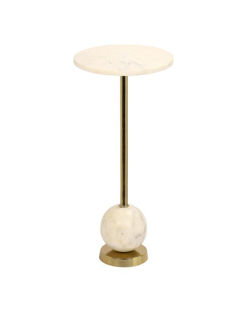 Table d'appoint Salo laiton/marbre - D.25x54 cm