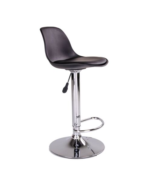Chaise de bar Trondheim noire - 41x39x82-104 cm